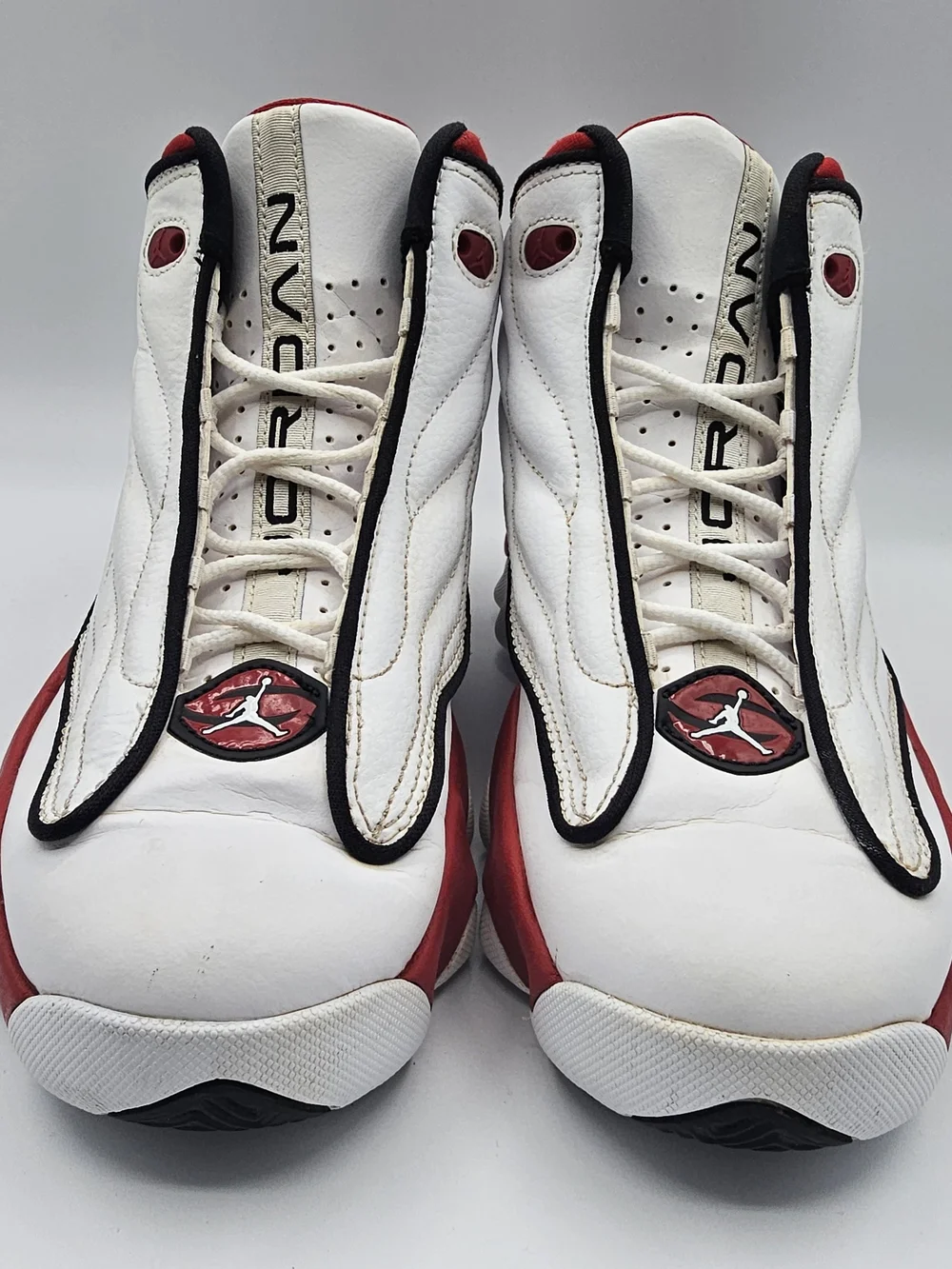 Jordan Strong White/Red Basketball Shoes 5.5Y